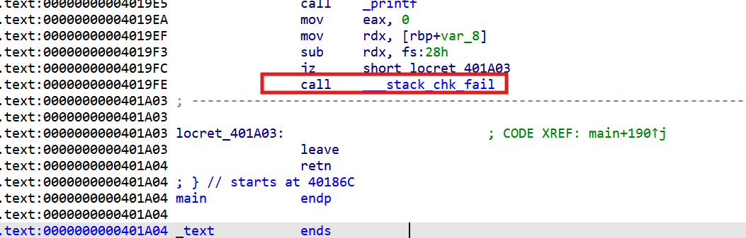 main 함수의 종료 부분
